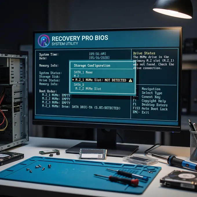 Pantalla de BIOS sin detectar el disco duro M.2 NVMe